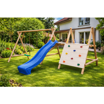 DREWNIANY PLAC ZABAW DO OGRODU WESOŁY PLAC LARGO-JUMBO DREWNO SUROWE NOWOŚĆ